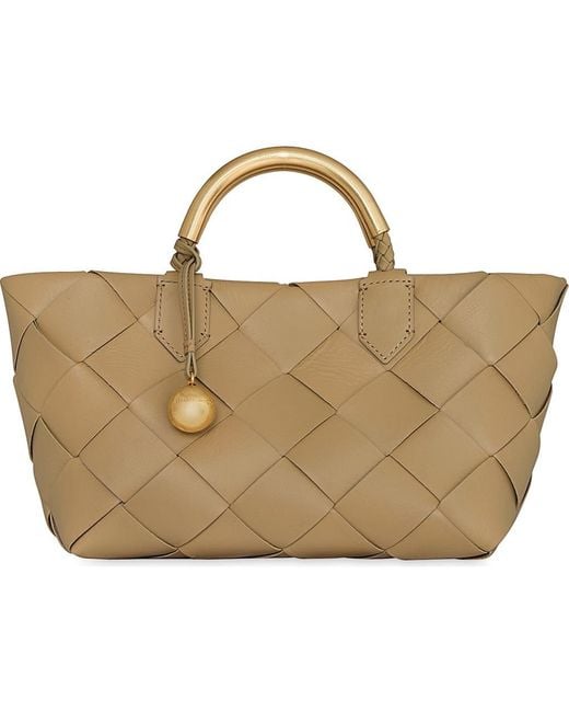 Rebecca Minkoff Metallic Mini Frankie Woven Leather Tote