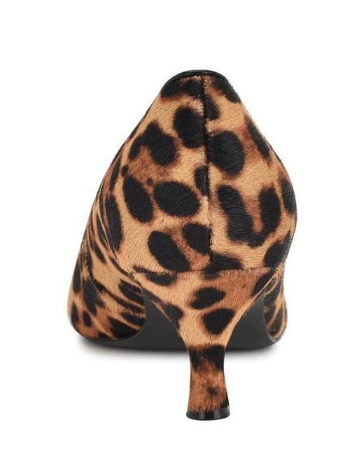 Nine West Natural Sisko Genuine Calf Hair Pointed Toe Kitten Heel Pump