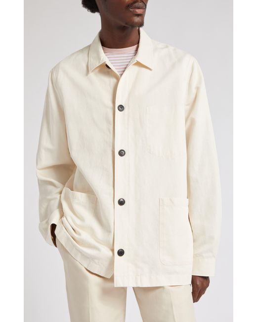 Sunspel Natural Cotton & Linen Chore Jacket for men