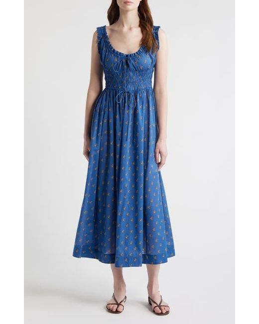 Doen Emmaretta Sleeveless Tie Waist Maxi Dress in Blue