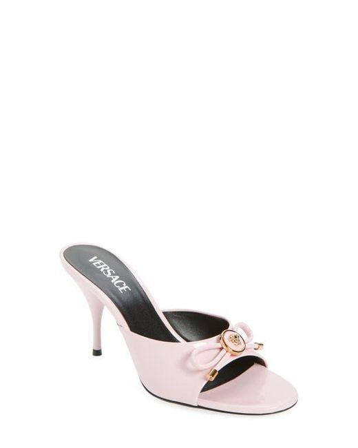 Versace White Opera Bow Slide Sandal