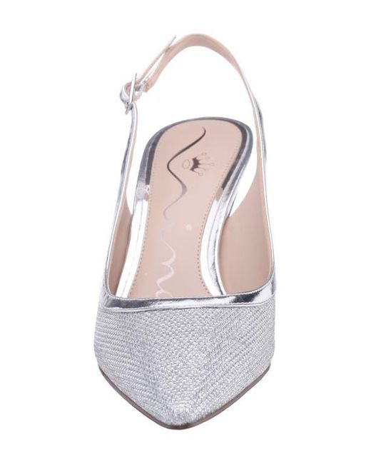 Nina White Nazuri Slingback Pointed Toe Pump
