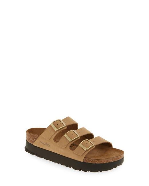 Birkenstock Brown Florida Flex Platform Slide Sandal