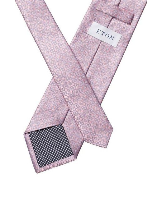 Eton of Sweden Purple Floral Jacquard Silk Tie for men