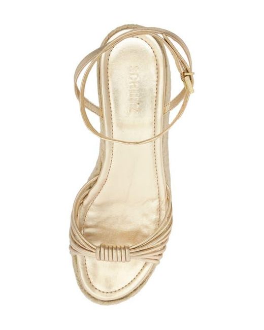 SCHUTZ SHOES Metallic Livia Platform Wedge Sandal
