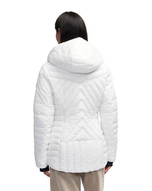 Pajar White Esmay Lightweight Mixed Media Quilted Packable Puffer