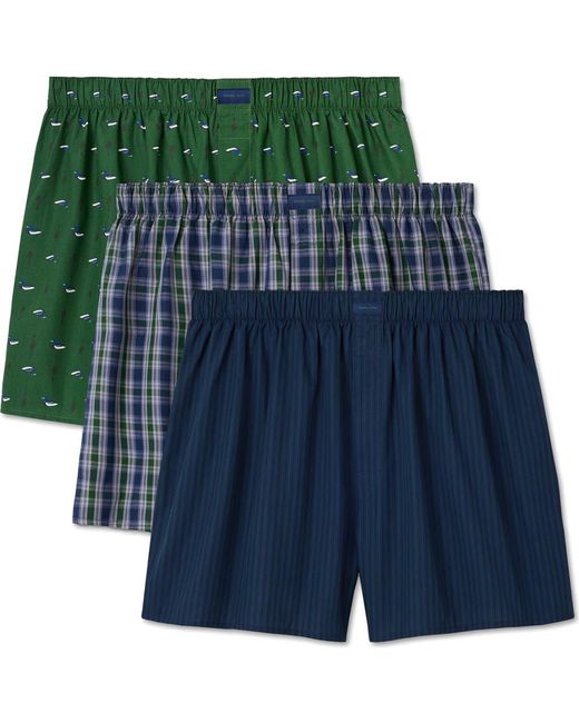 Tommy John Blue Assorted 3-Pack Woven Cotton Boxers for men