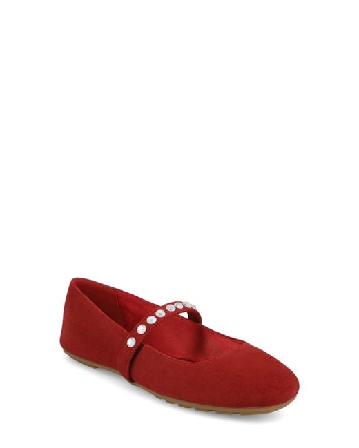 MIA Red Karolin Mary Jane Flat