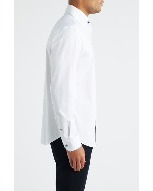 Bugatchi White James Ooohcotton Solid Button-Up Shirt for men
