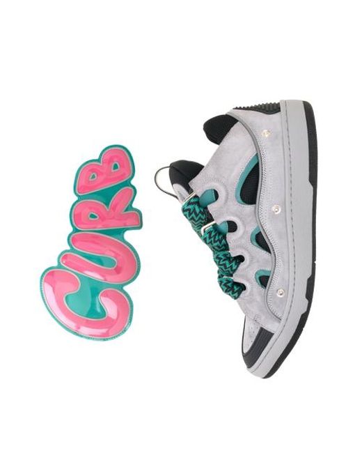 Lanvin Blue Curb Patch Sneakers
