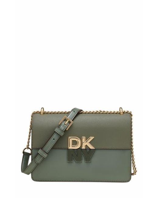 DKNY Green Echo Small Chain Flap Bag