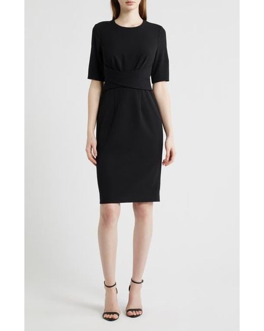 anne klein black wrap dress Anne Klein Faux Wrap Dress Black Anne Klein Women's Faux-Leather Classic Faux-Wrap Dress Anne