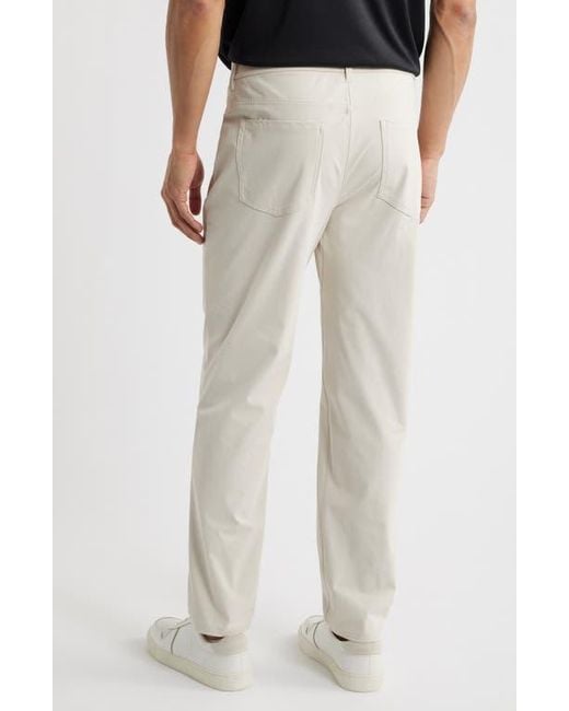 Zella White Driver Slim Fit Five Pocket Pants for men