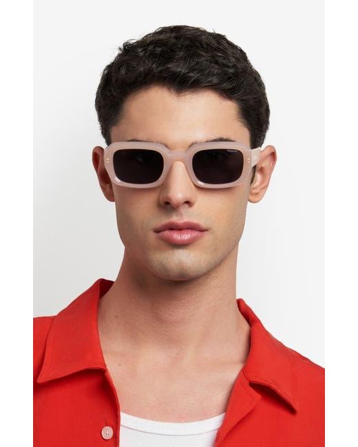 Polaroid Blue 51Mm Polarized Rectangular Sunglasses
