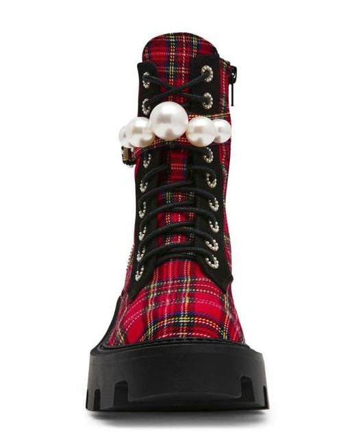 Betsey Johnson Red Jonnie Lug Sole Boot