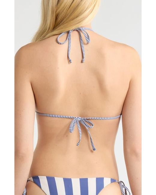 Roxy Blue Stripe Out Reversible Triangle Bikini Top