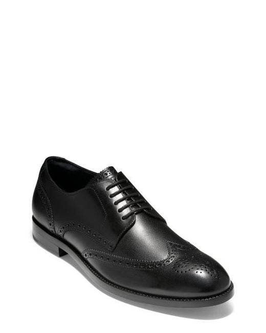 Cole Haan Black Harrison 2.Zerogrand Wingtip for men
