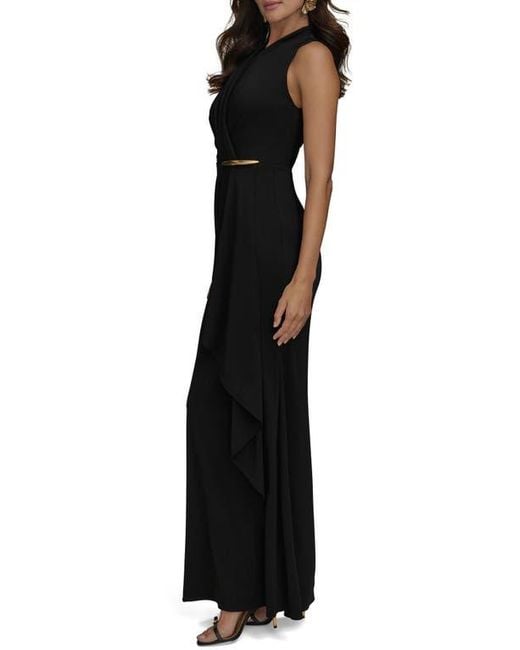 Donna Karan Black Sleeveless Gown