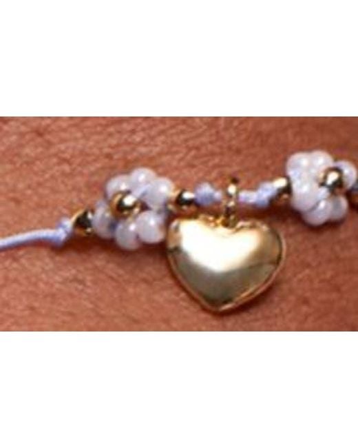 Estella Bartlett White Louise Heart & Flower Beaded Slide Bracelet