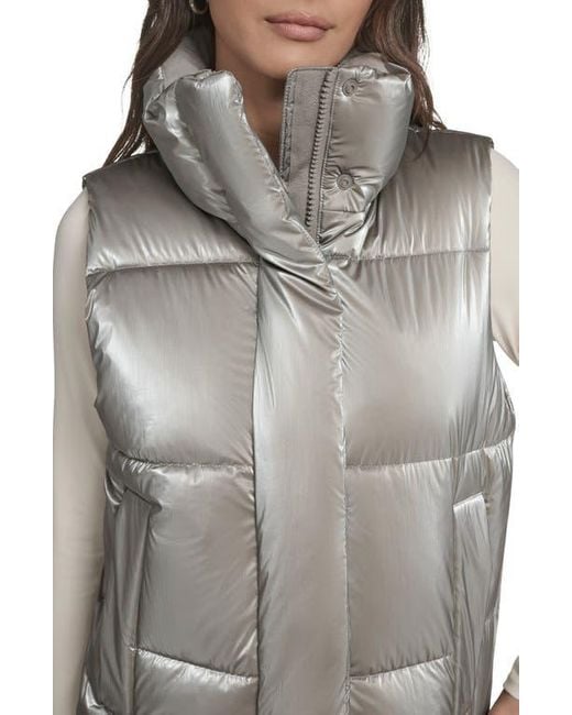 Levi's Gray Regular Stand Collar Puffer Vest Jacket