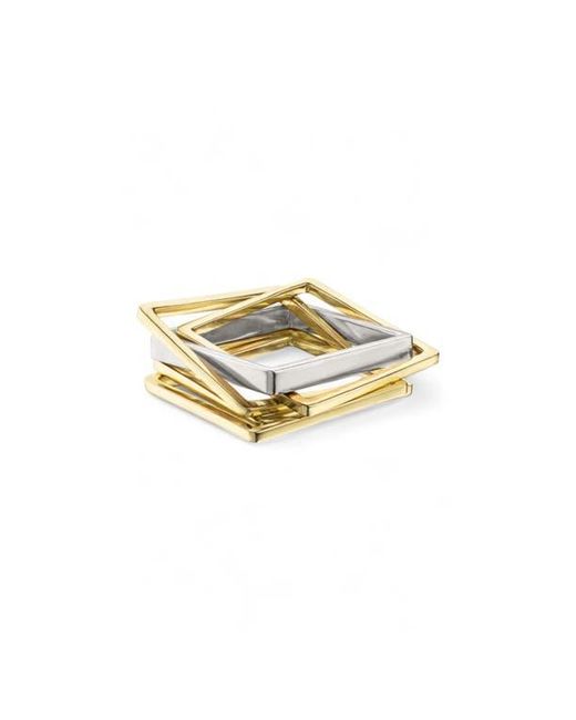 Leslie Paige Metallic Puzzle Stack Ring