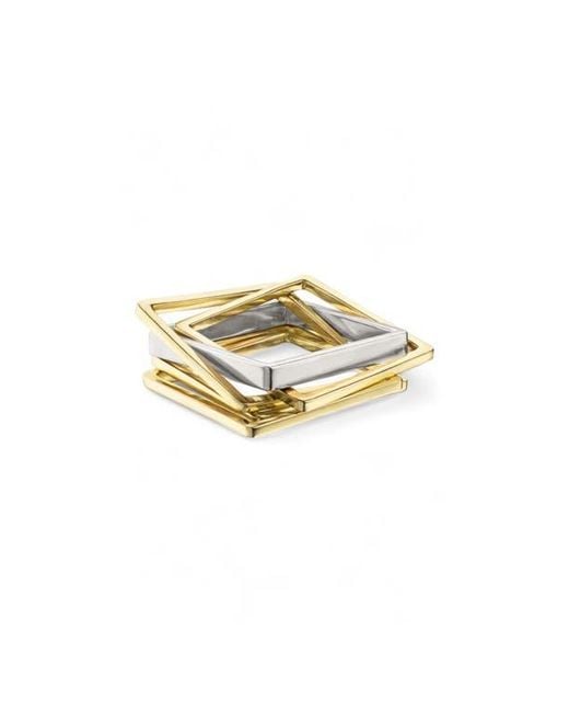 Leslie Paige Metallic Puzzle Stack Ring