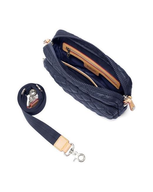 MZ Wallace Blue Small Metro Quilted Nylon Camera Bag