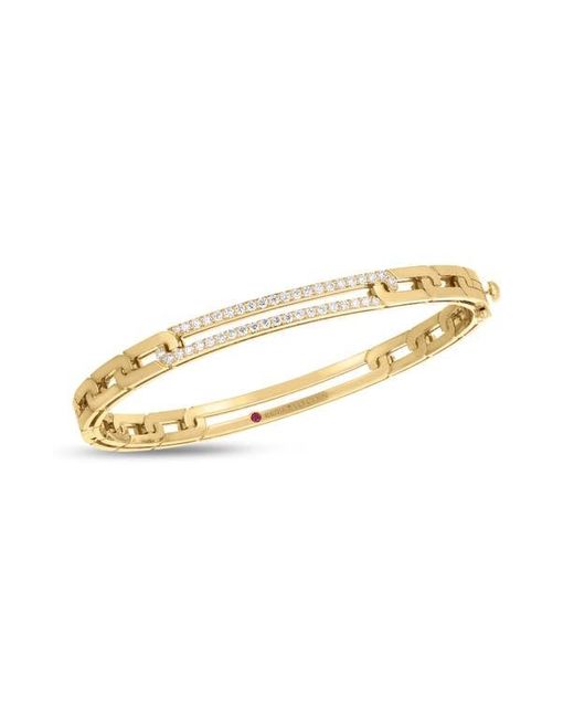 Roberto Coin Metallic Navarra Diamond Pavé Extended Link Bangle Bracelet