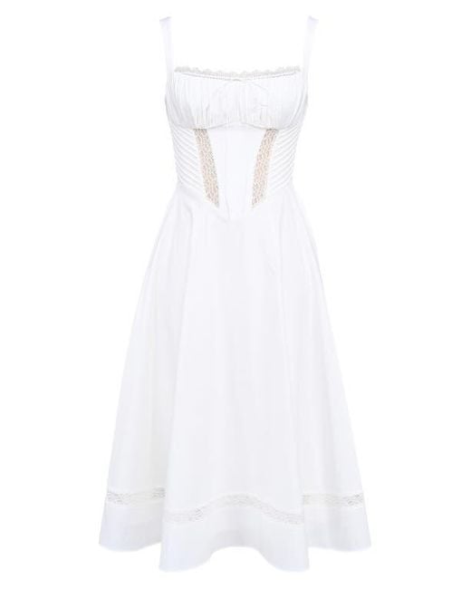 House Of Cb White Kim Midi Sundress