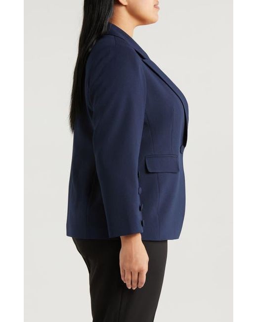 Tahari Blue One-Button Blazer