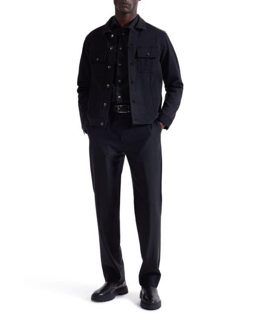Bugatchi Blue Knit Trucker Jacket for men
