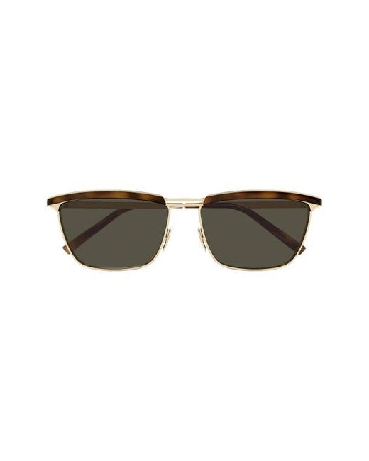Saint Laurent Metallic 57Mm Rectangular Sunglasses for men