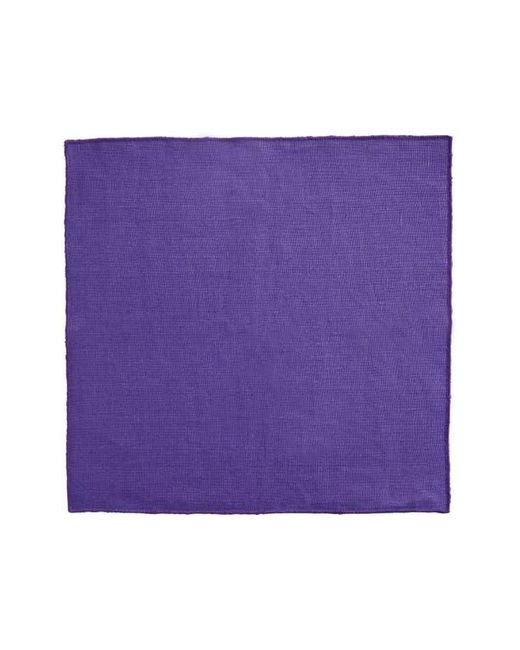CLIFTON WILSON Purple Solid Linen Pocket Square for men