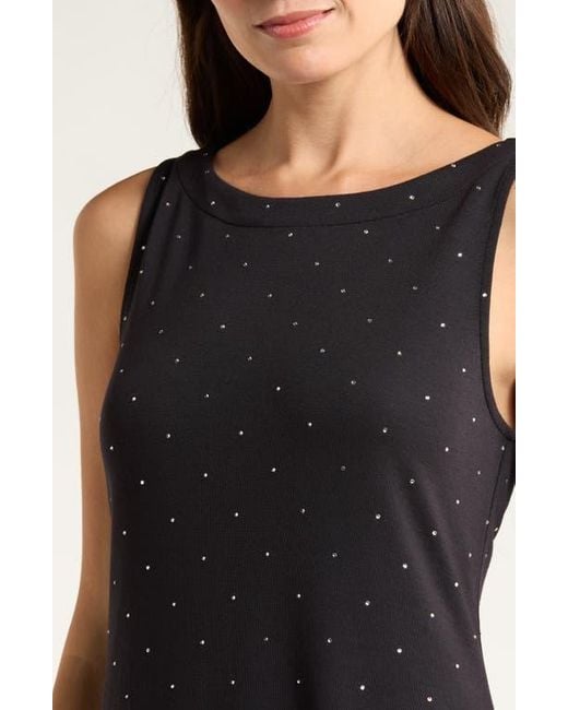 Tommy Bahama Black Darcy Diamante Sleeveless Ponte Shift Dress