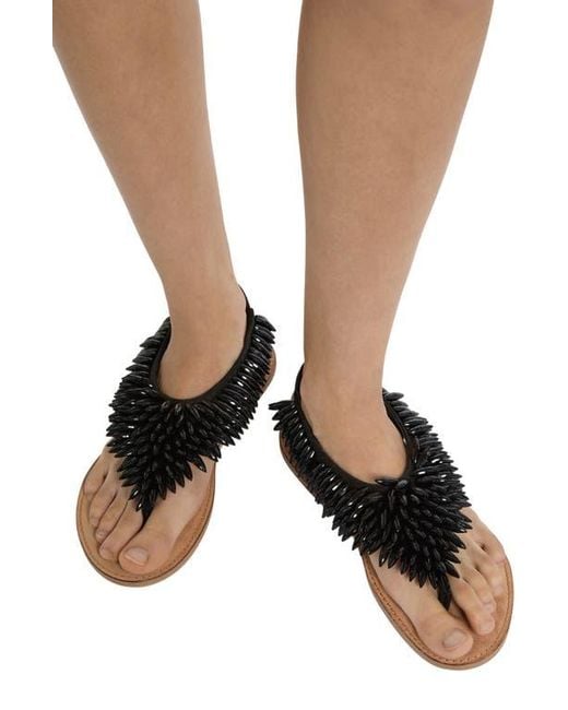 Balmain Black Flat Sandals