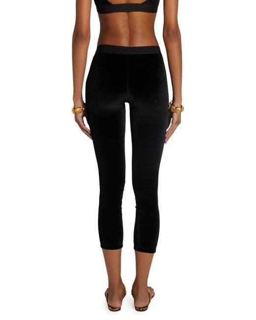Tom Ford Signature Velour Crop Leggings in Black | Lyst