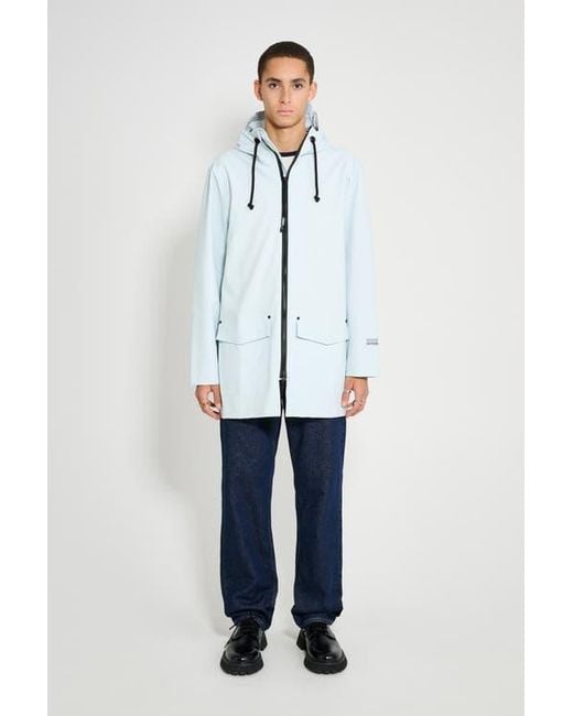 Stutterheim White Stockholm Patch Matte Raincoat