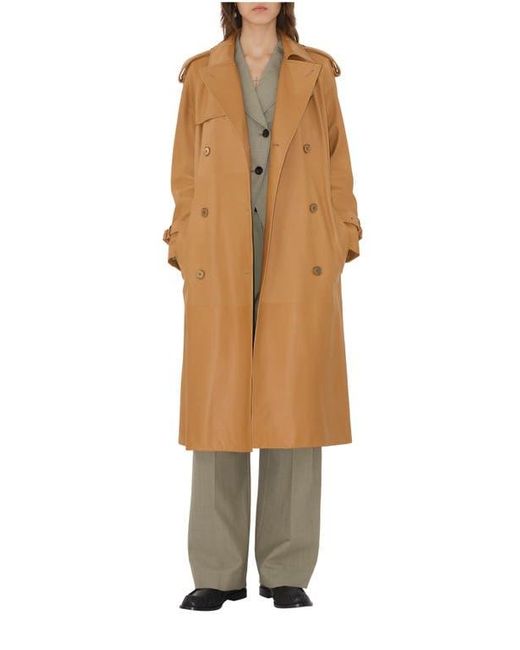 Burberry Metallic Long Leather Castleford Trench Coat