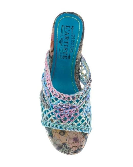 Spring Step Blue Lacyloops Sandal