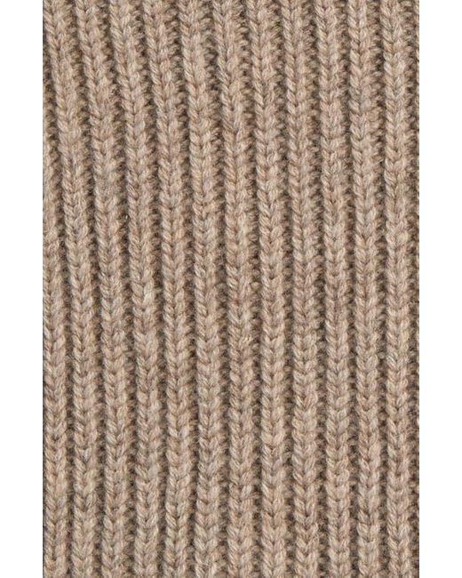 Acne Brown Logo Patch Square Wool & Yak Hair Rib Beanie for men