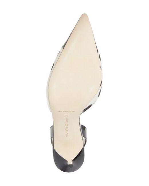 Manolo Blahnik White Capsli Pointed Toe Slingback Pump
