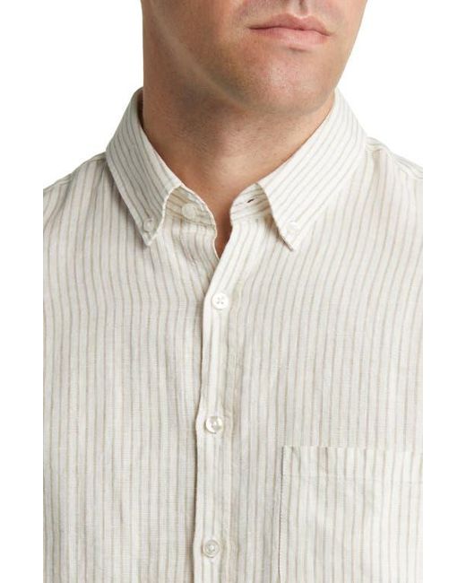Brax Gray Daniel Linen Button-Down Shirt for men