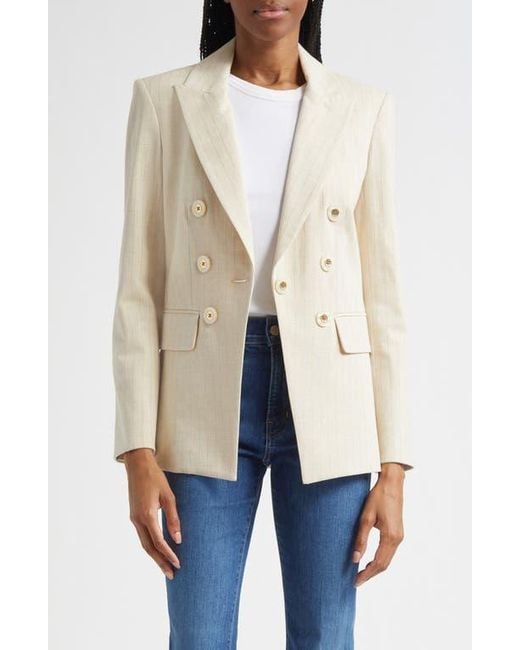 Veronica Beard Women's Natural Gaya Metallic Chalk Stripe Cotton