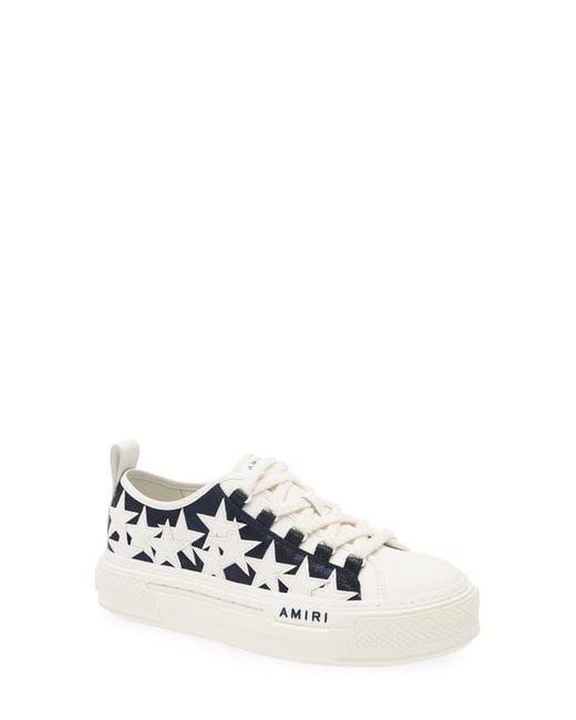 Amiri Blue Denim Stars Low Top Platform Sneaker