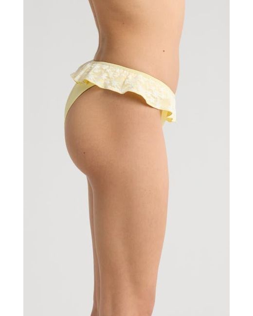 PacSun Yellow Annalise Lace Ruffle High Leg Bikini Bottoms