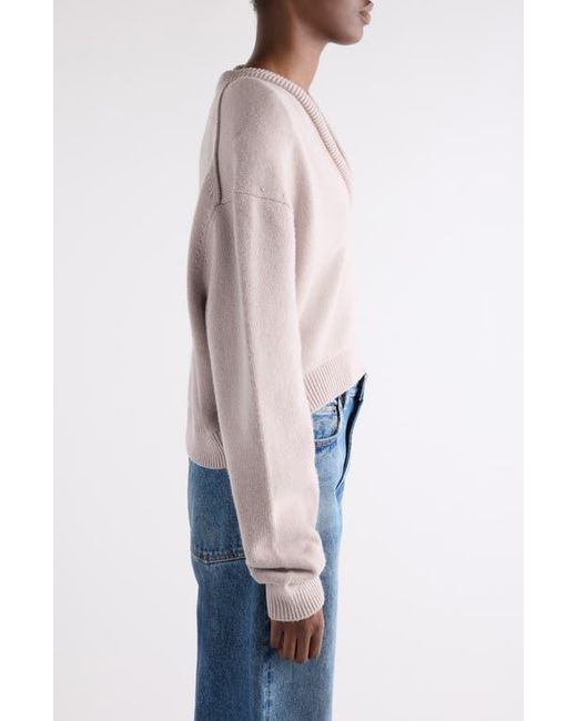 Acne Blue Kolid Richard Yak Hair & Wool V-Neck Crop Sweater
