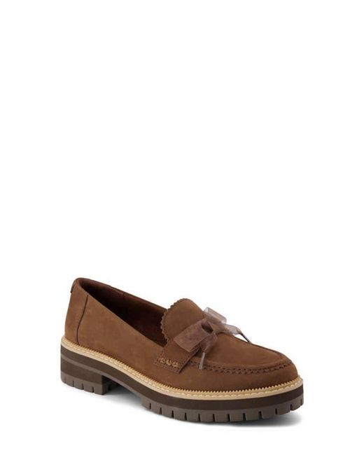 TOMS Brown Cara Bow Platform Loafer
