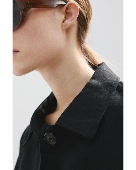 Mango Black Belted Linen Jacket