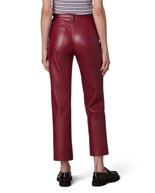 Joe's Jeans Red Lyra Slim Ankle Faux Leather Pants