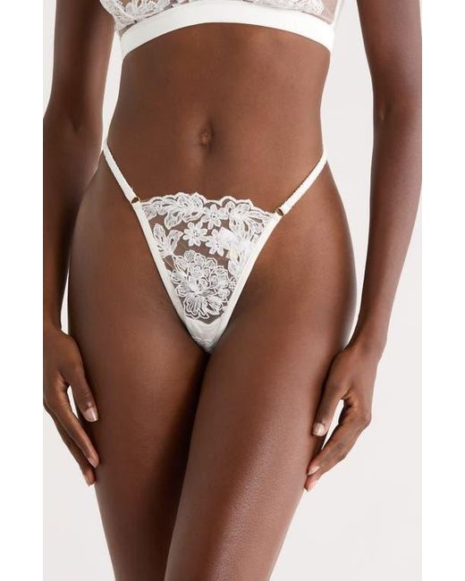 Kilo Brava White Embroidered G-String